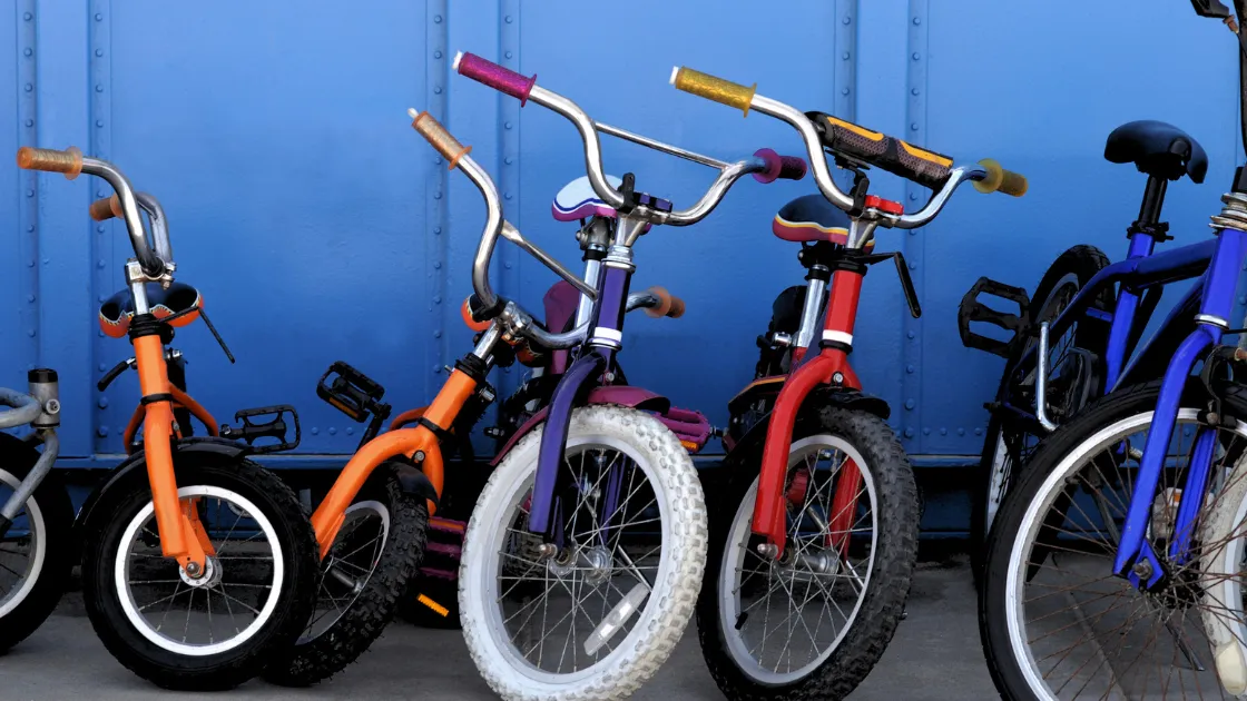 Kid's bike parked near a playground